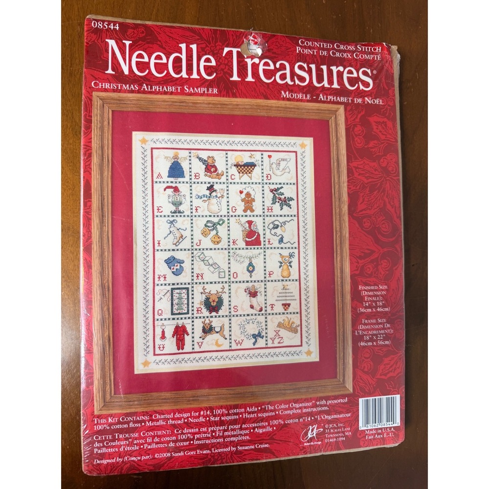 Needle Treasures‎ Cross Stitch Kit Christmas Alphabet Sampler 08544